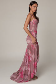 Oh Polly Dresses Haruna 13250 robe corset floral flouté maxi