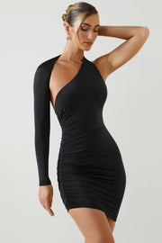 Oh Polly Alina Robe Mini Noire Dos Ouvert Moulante