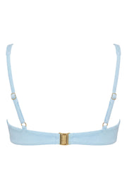 Oh Polly Swim Luana haut bikini bleu vichy armatures