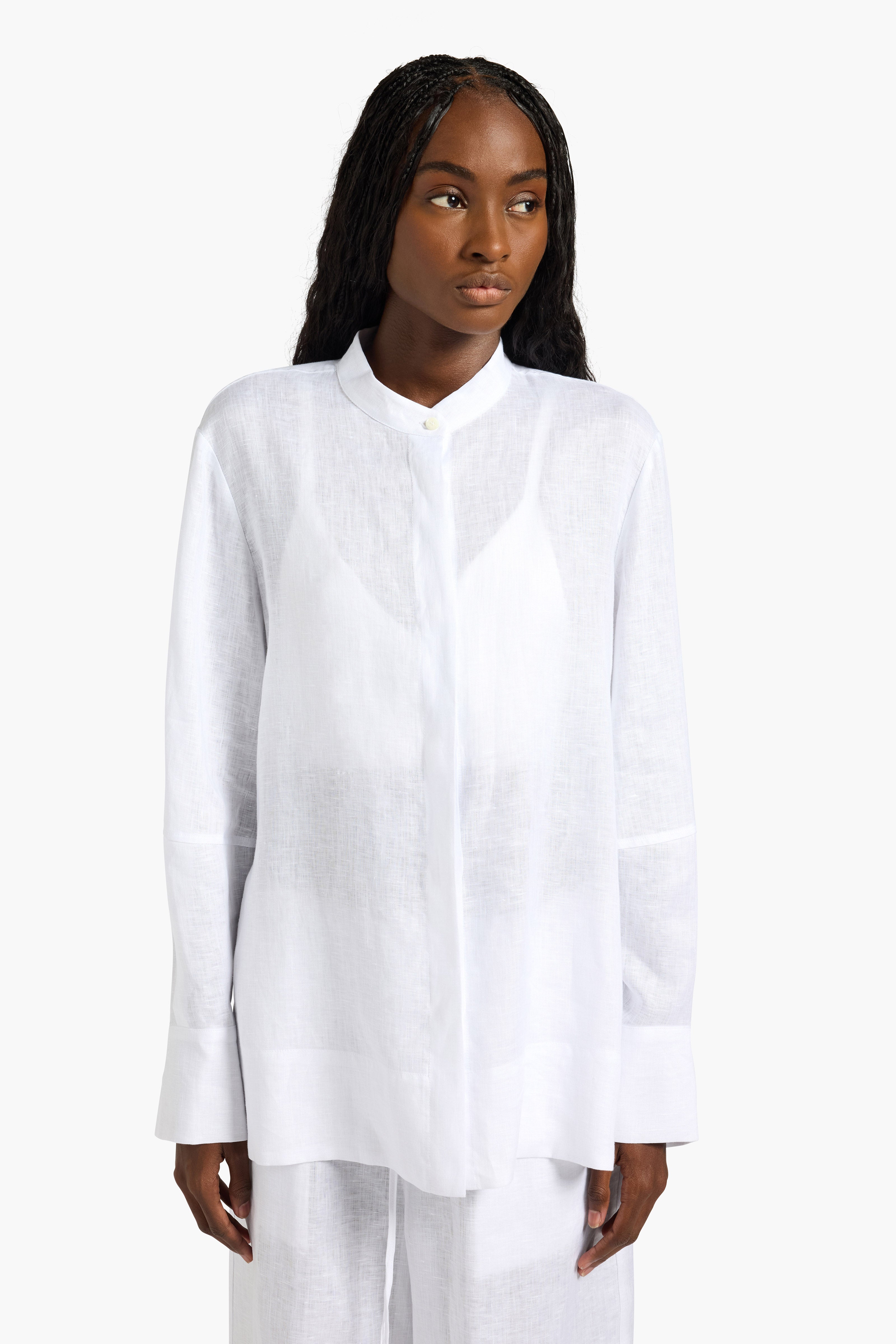 Liviana Conti Agatha chemise femme lin blanc 100%