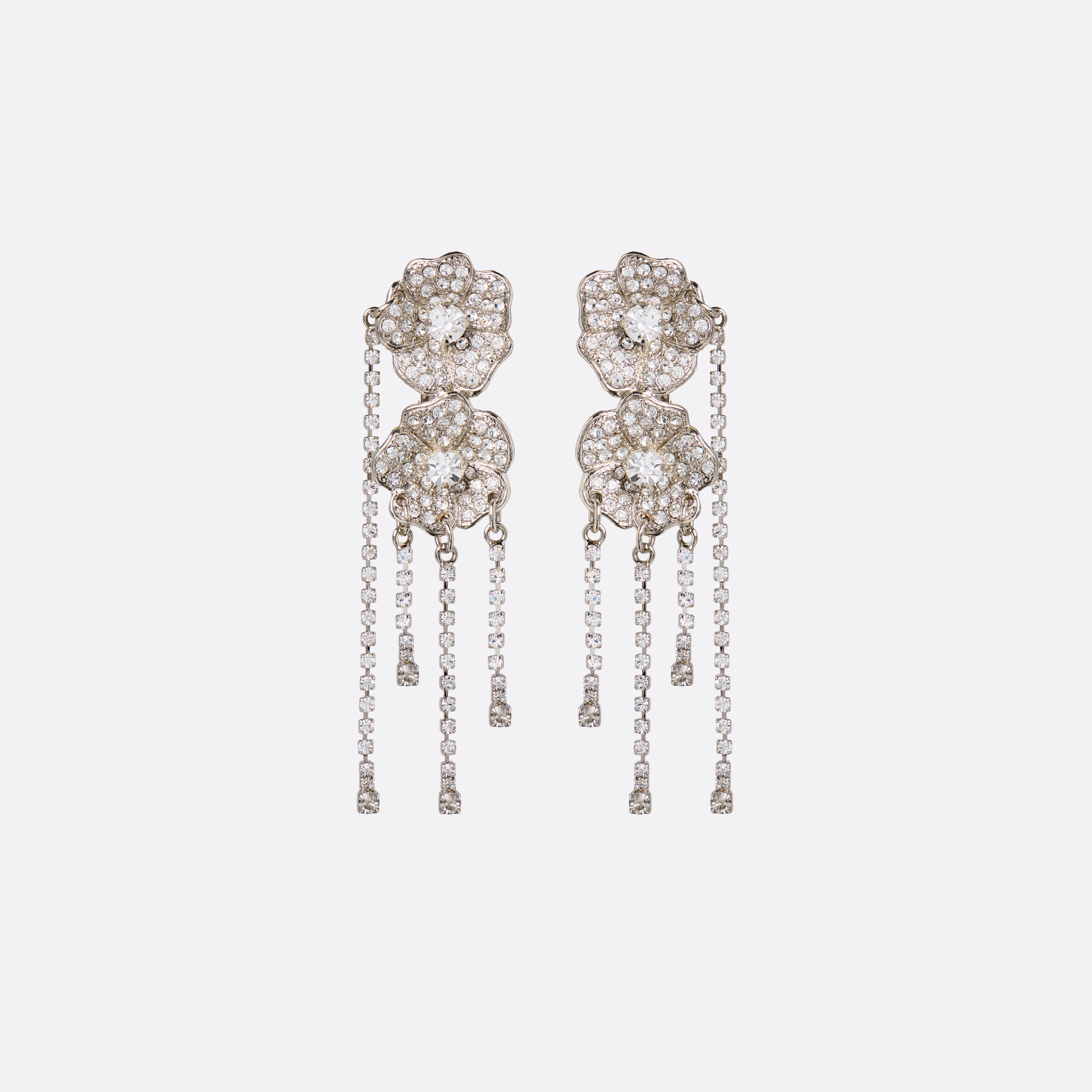 Alessandra Rich Jewellery boucles d'oreilles fleurs cristal argenté