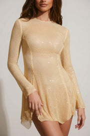 Oh Polly Embellished Mini Robe Dixie Gold Dos Nu