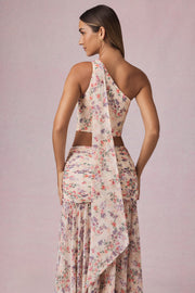 Oh Polly Rae top asymétrique une épaule primrose floral