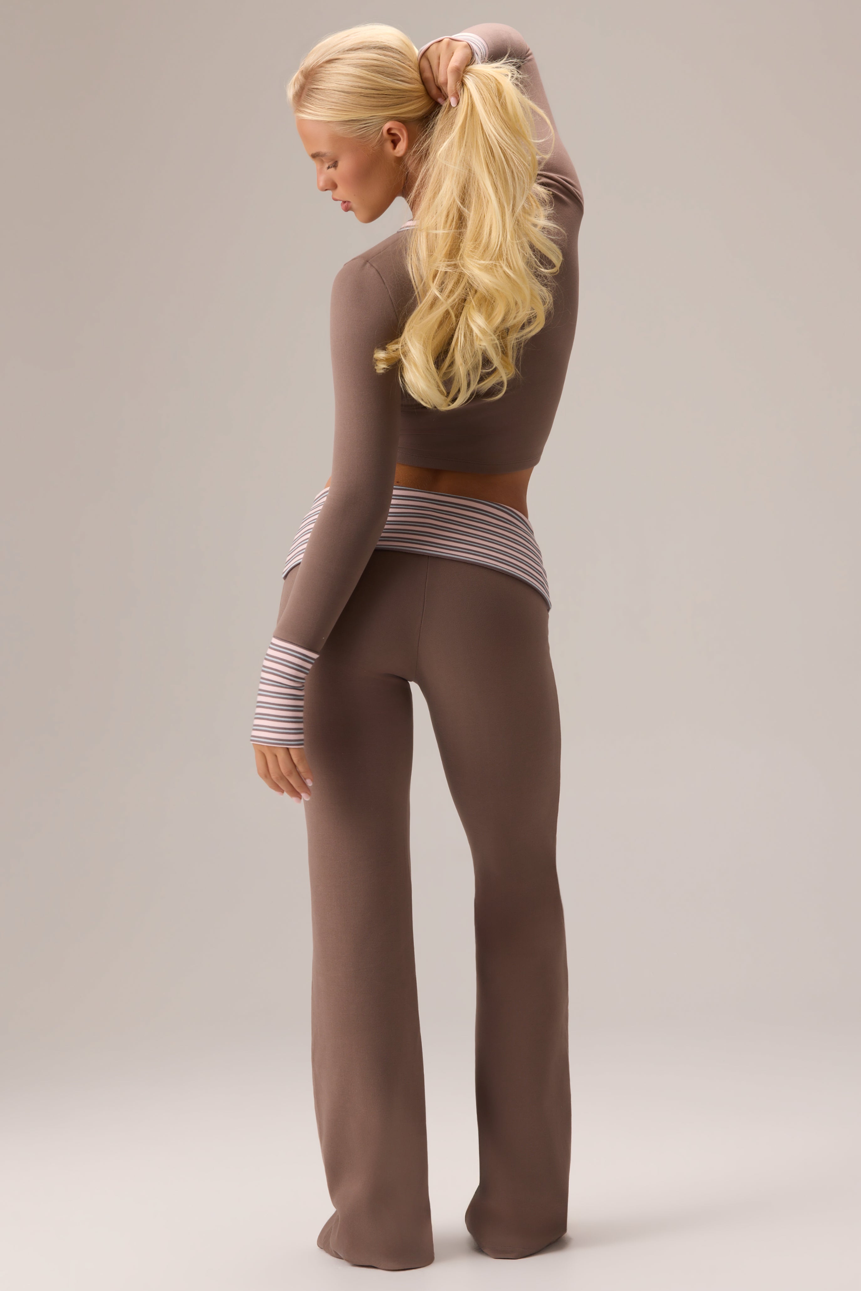 Oh Polly Bo+Tee haut manches longues chestnut jersey peluche