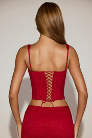 Oh Polly Cherith 15501 top corset dentelle rouge True Red