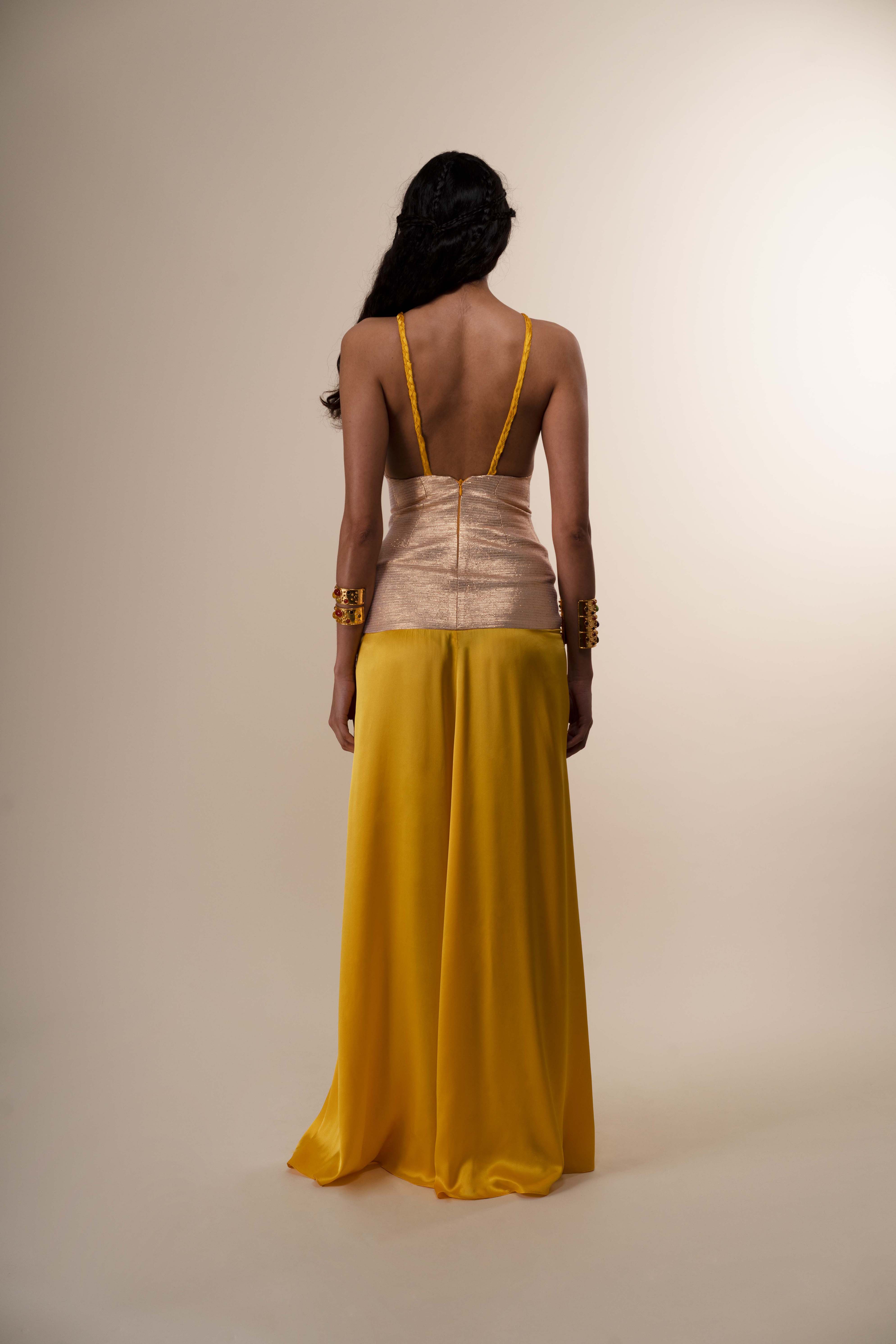The Ethiquette Robes Thalia Dress robe satin jaune soie