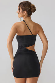 Oh Polly Shyla 8133 robe noire mini froncée cut out
