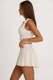 Oh Polly Bo+Tee jupette mini beige coconut plissée