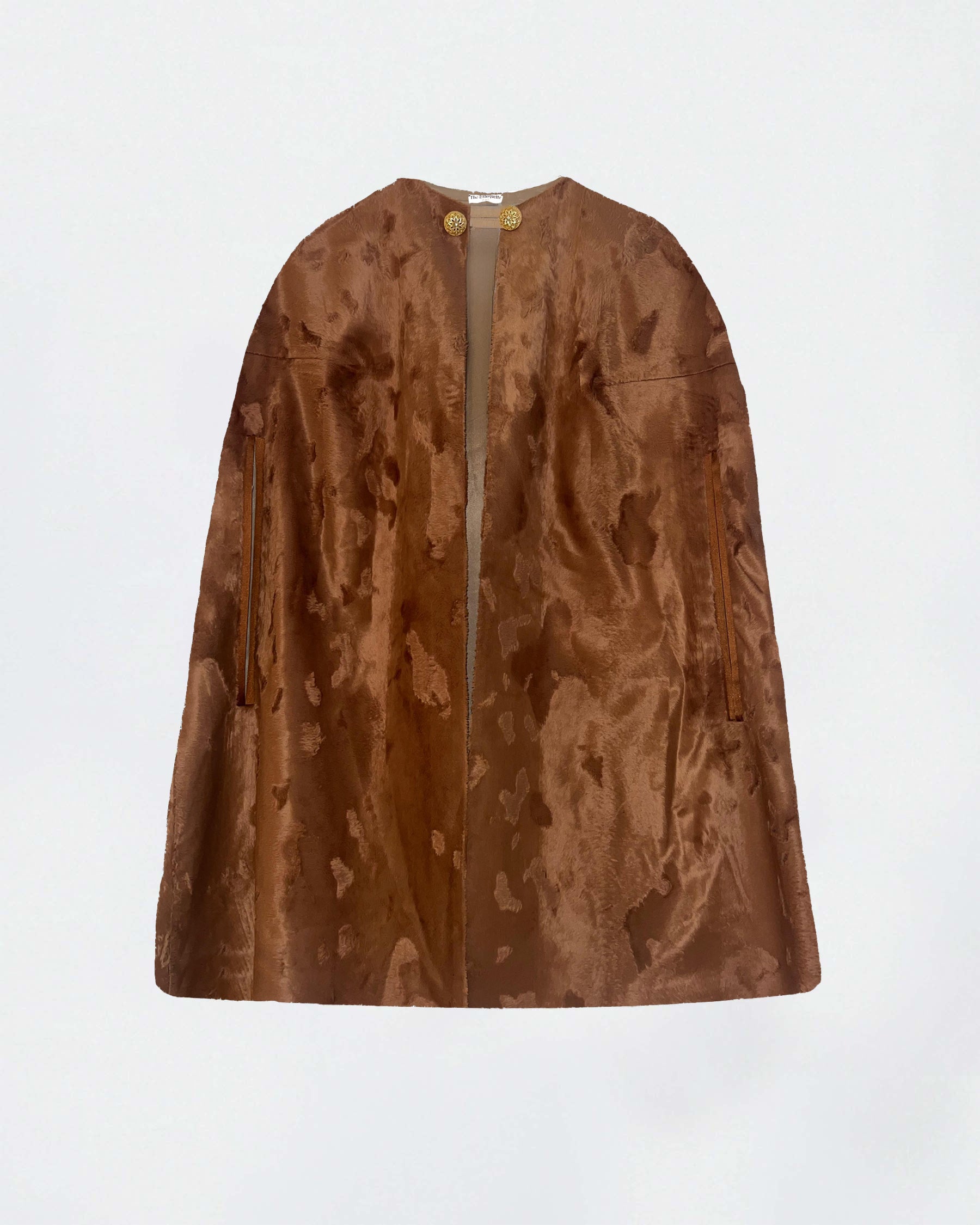 The Ethiquette Cape Camel Galant fausse fourrure 83 cm