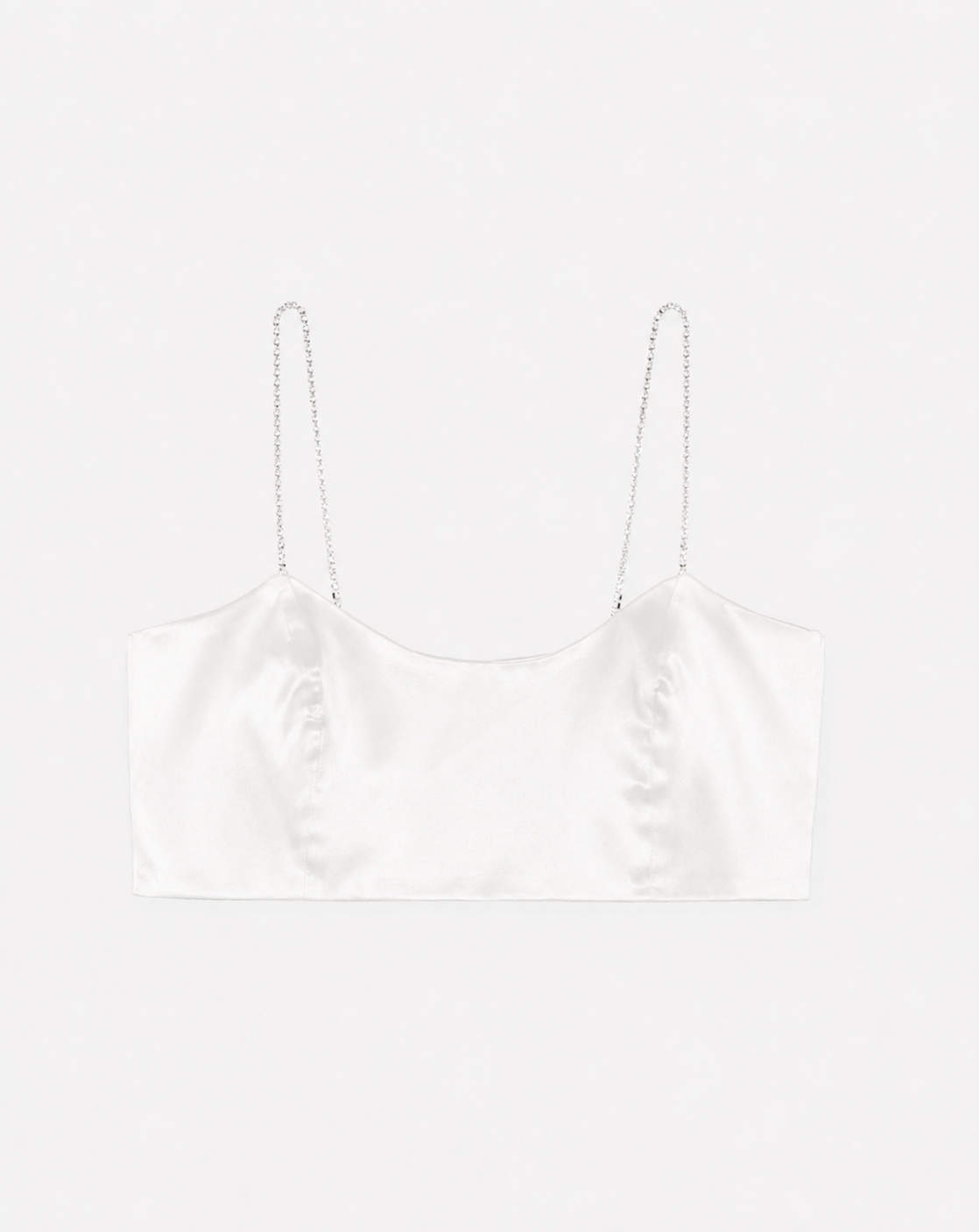 The Ethiquette Gigi White crop top satin soie taille M