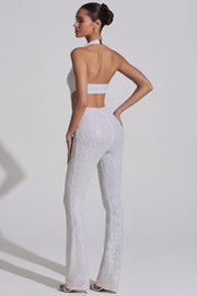 Oh Polly Embellished Coralena combinaison blanche perles