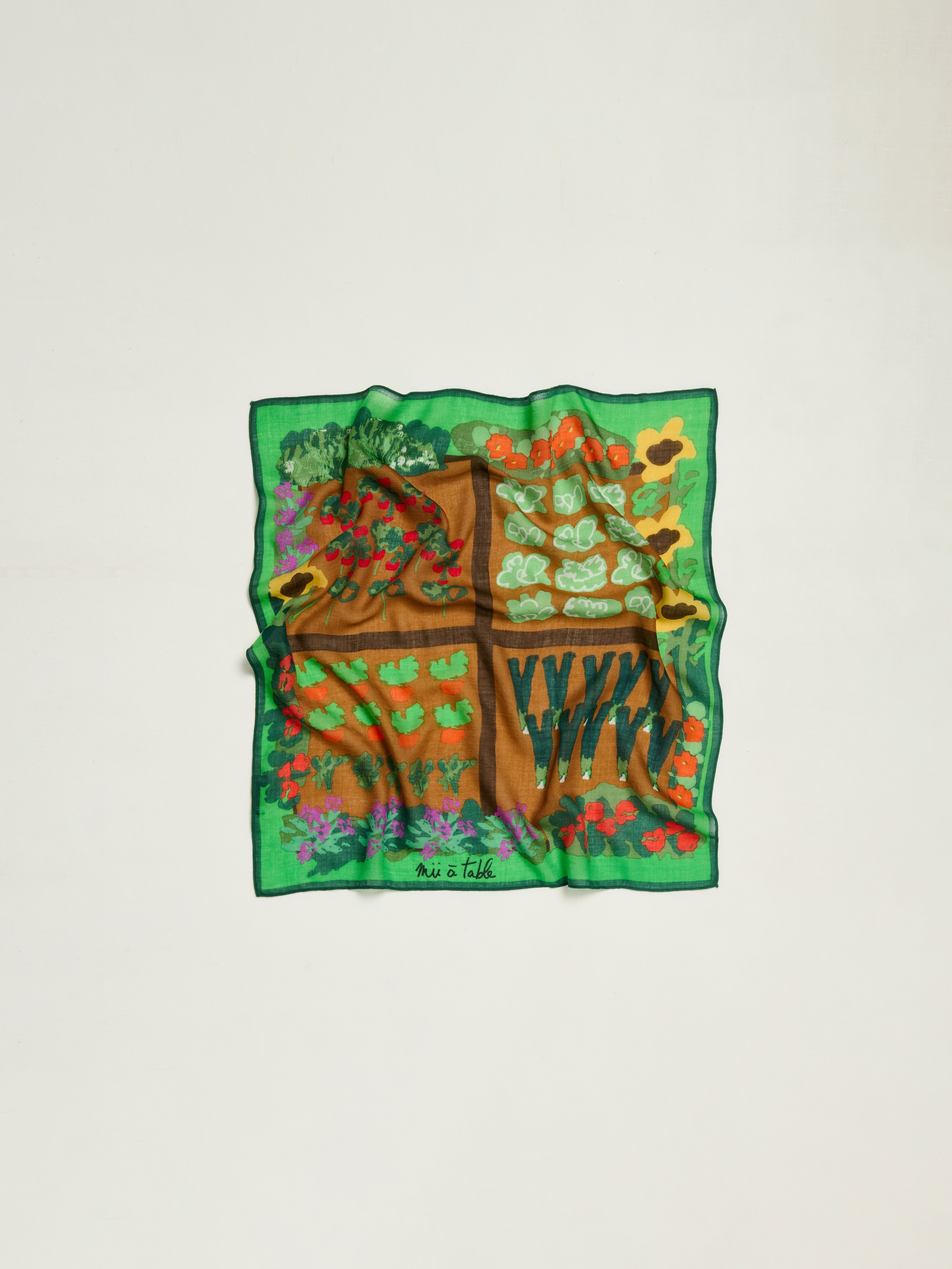 MII Carré Soie 65 Le Potager foulard soie 65x65