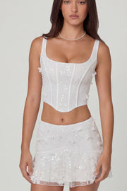 Oh Polly Embellished Lorelei mini jupe blanche tulle sequins