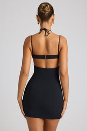 Oh Polly Lavinie robe mini noire cœur strass
