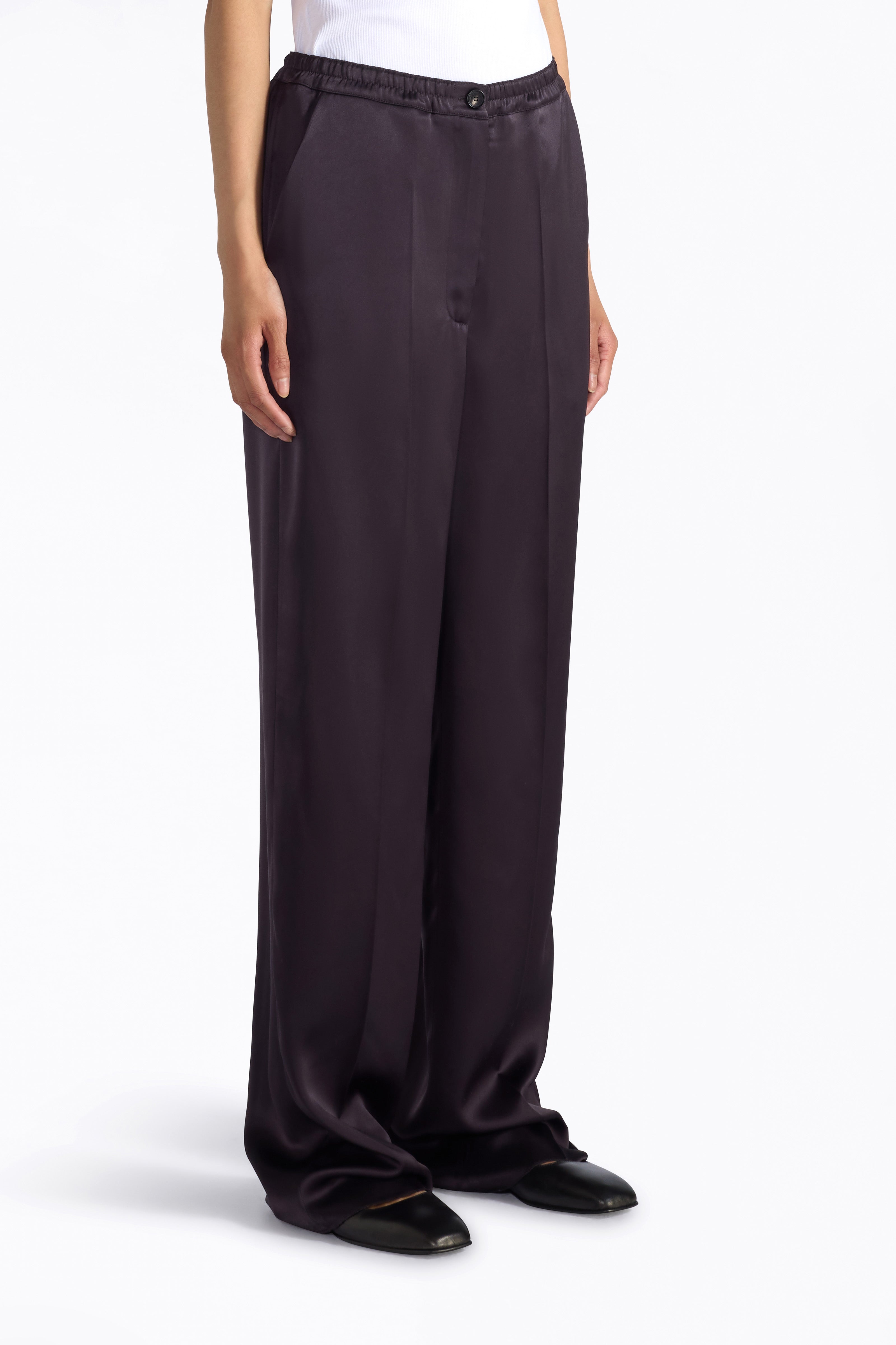 Liviana Conti Jared pantalon palazzo satin notte 38-48
