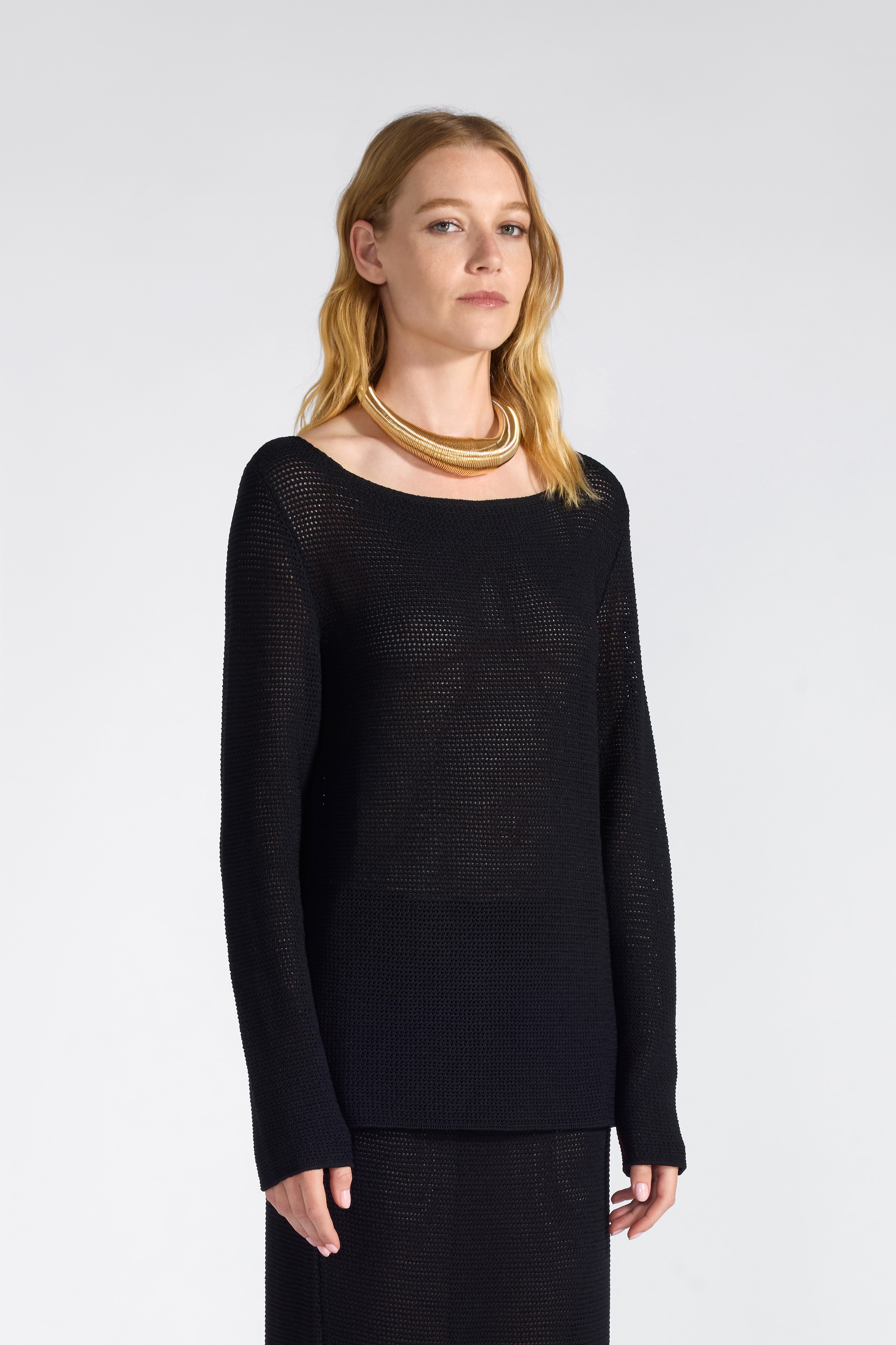 Liviana Conti Giuditta pull résille viscose noir S