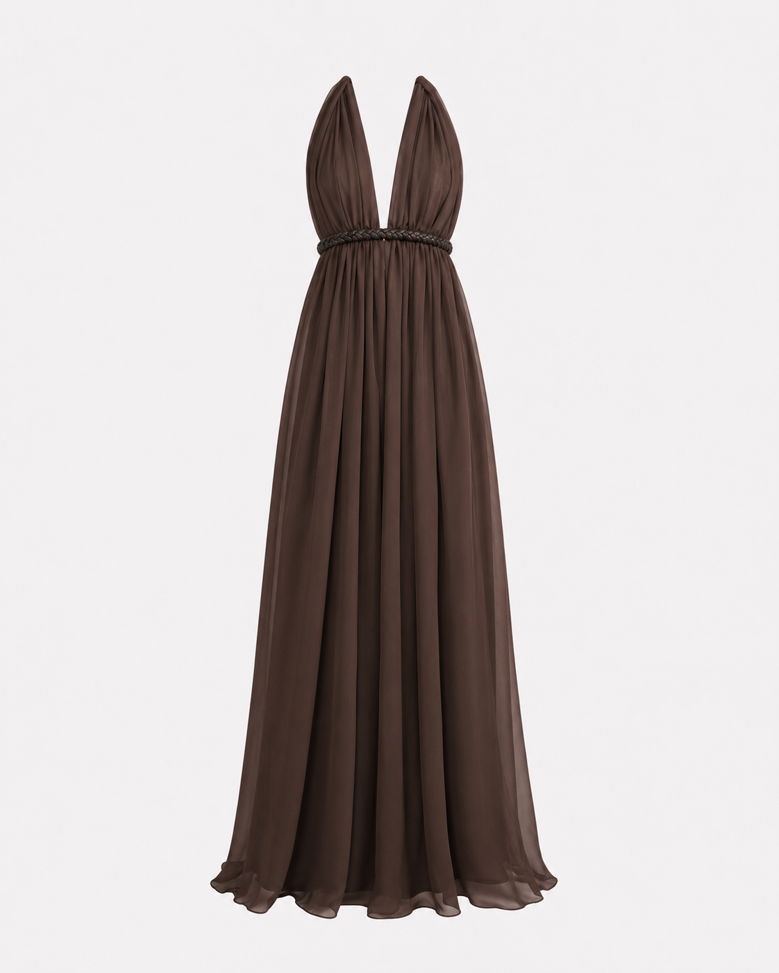 The Ethiquette Robes Calypso Brown robe mousseline marron XS-XL