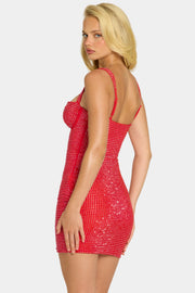 Oh Polly Ines robe mini corset fraise strass