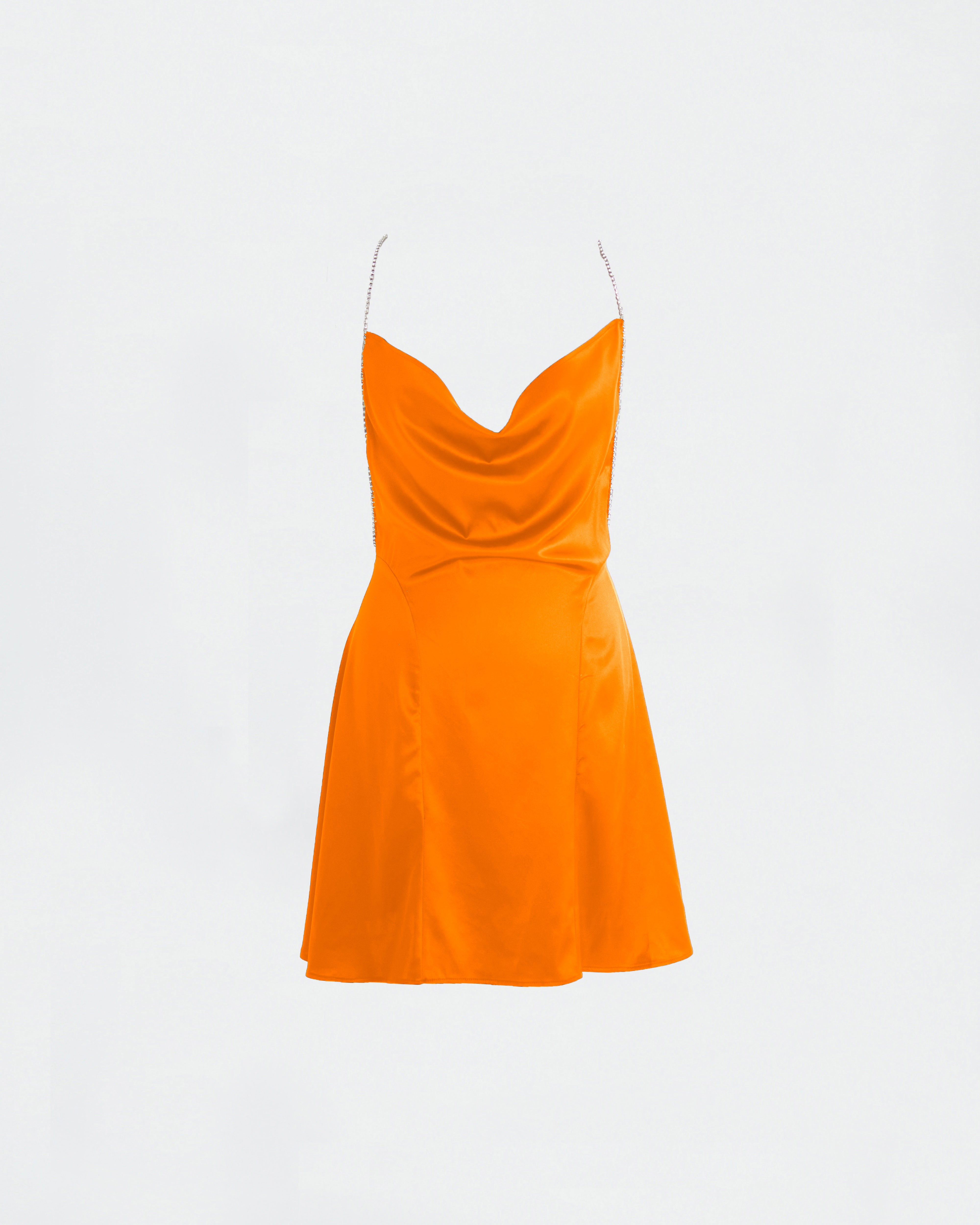 The Ethiquette Jenna Orange robe satin orange soie