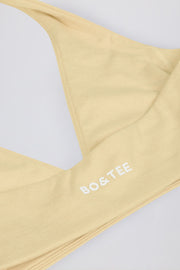 Bo+Tee brassiere sport jaune citron col V chiné