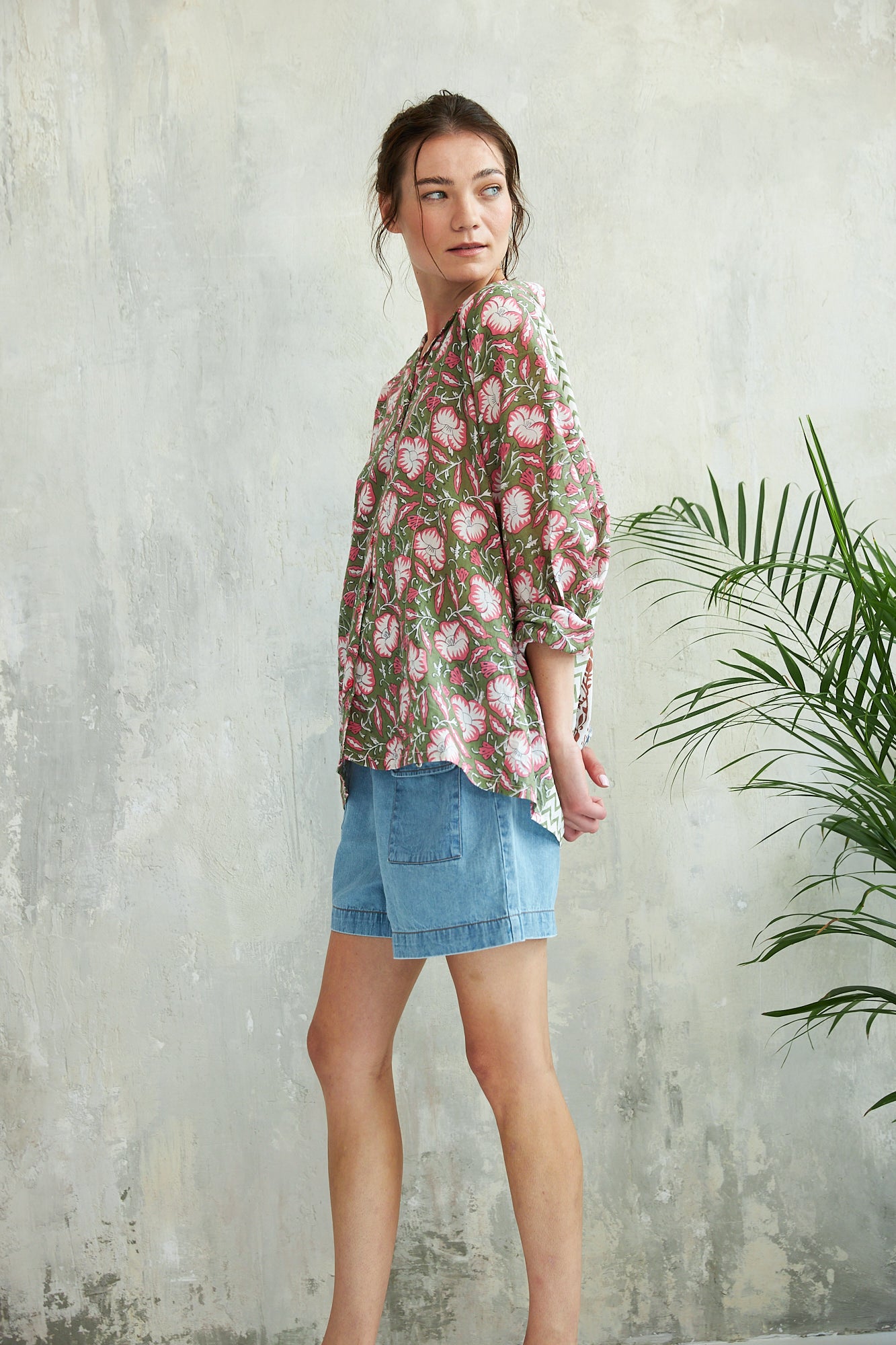 Chicosoleil Shany chemise verte batik coton
