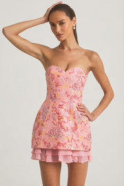 Oh Polly Eliselle mini robe bustier rose sequins corset