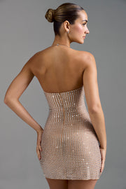 Oh Polly Lasma mini robe amande strass licou