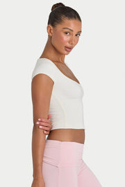 Oh Polly ButterCloud crop top Coconut double épaisseur sculptant