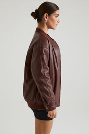 Oh Polly Maple 7508 veste similicuir marron matelassée