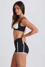 Oh Polly Bo+Tee BT1659 mini short sport noir contraste