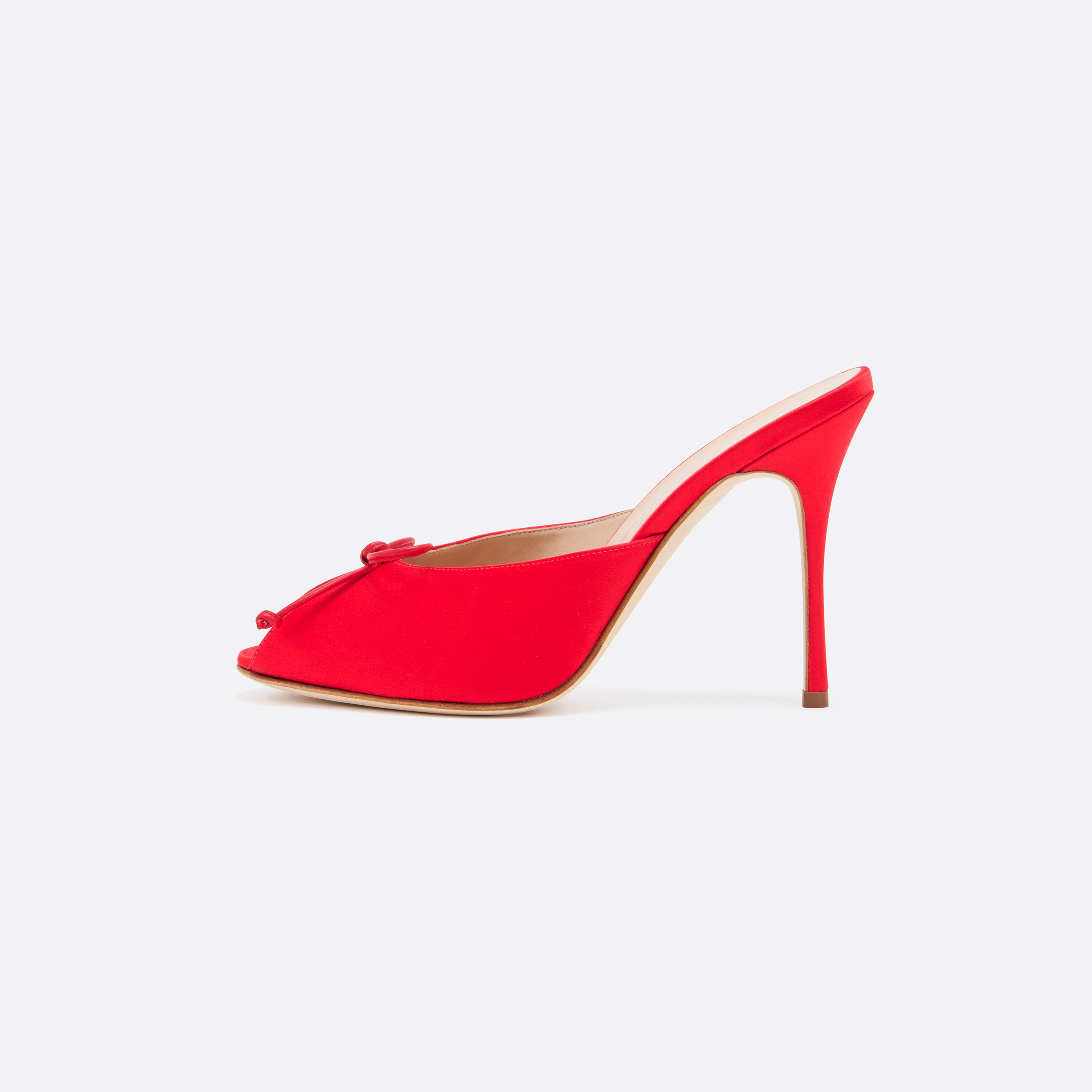 Alessandra Rich Satin Mules escarpins rouges satin 10,5 cm