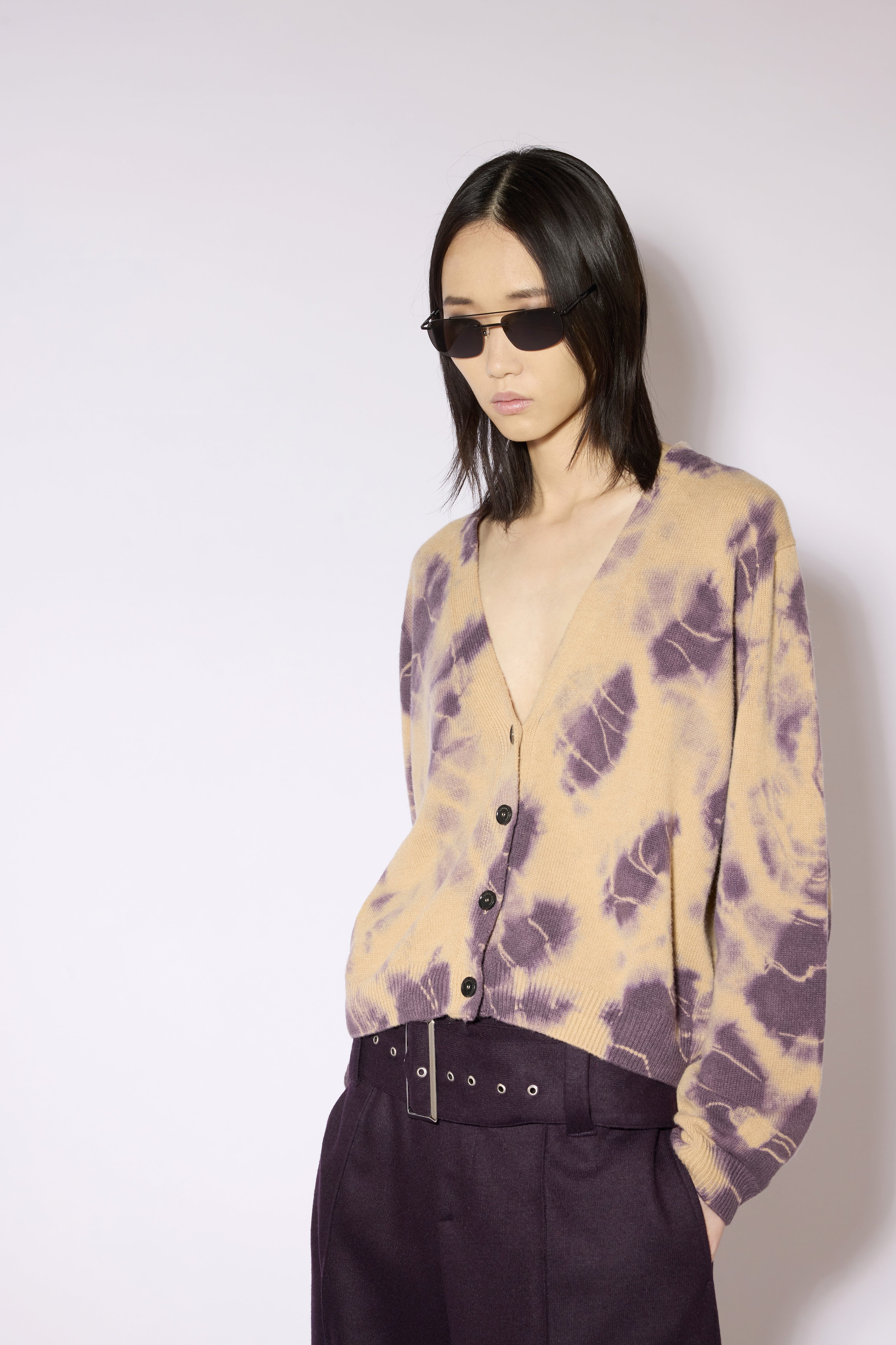 Liviana Conti Aglaia cardigan cachemire tie-dye camel