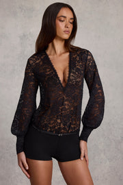 Oh Polly Jumpsuits Serenya combishort dentelle noir