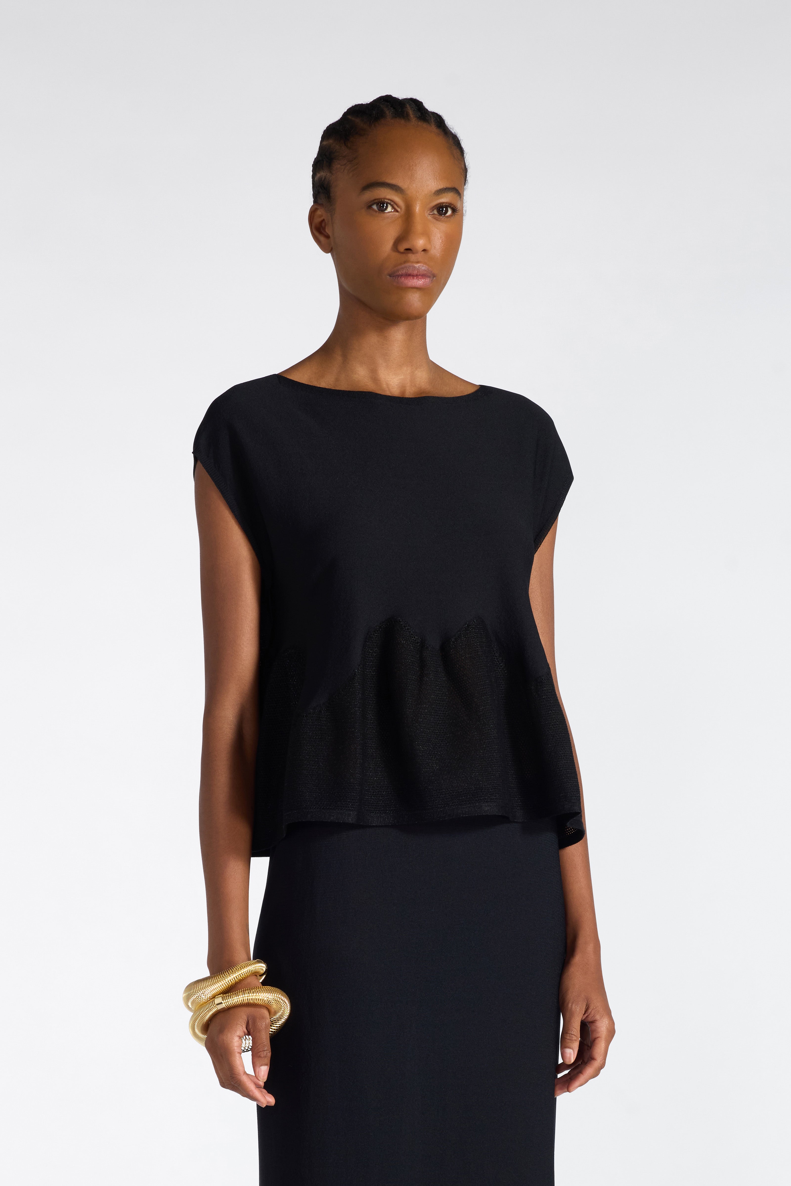 Liviana Conti Estelle top noir dentelle viscose