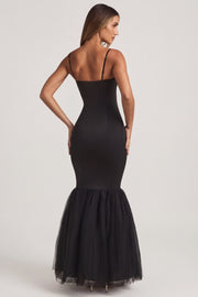 Oh Polly Adelpha Robe Longue Noire Sirène Tulle