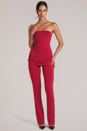 Oh Polly Trousers Pantalon Cherry Red taille mi-haute