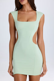 Oh Polly Addison 10431 robe mini verte dos nu bodycon