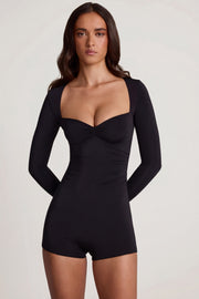 Oh Polly Jumpsuits Combishort Vionne Noir Col Cœur