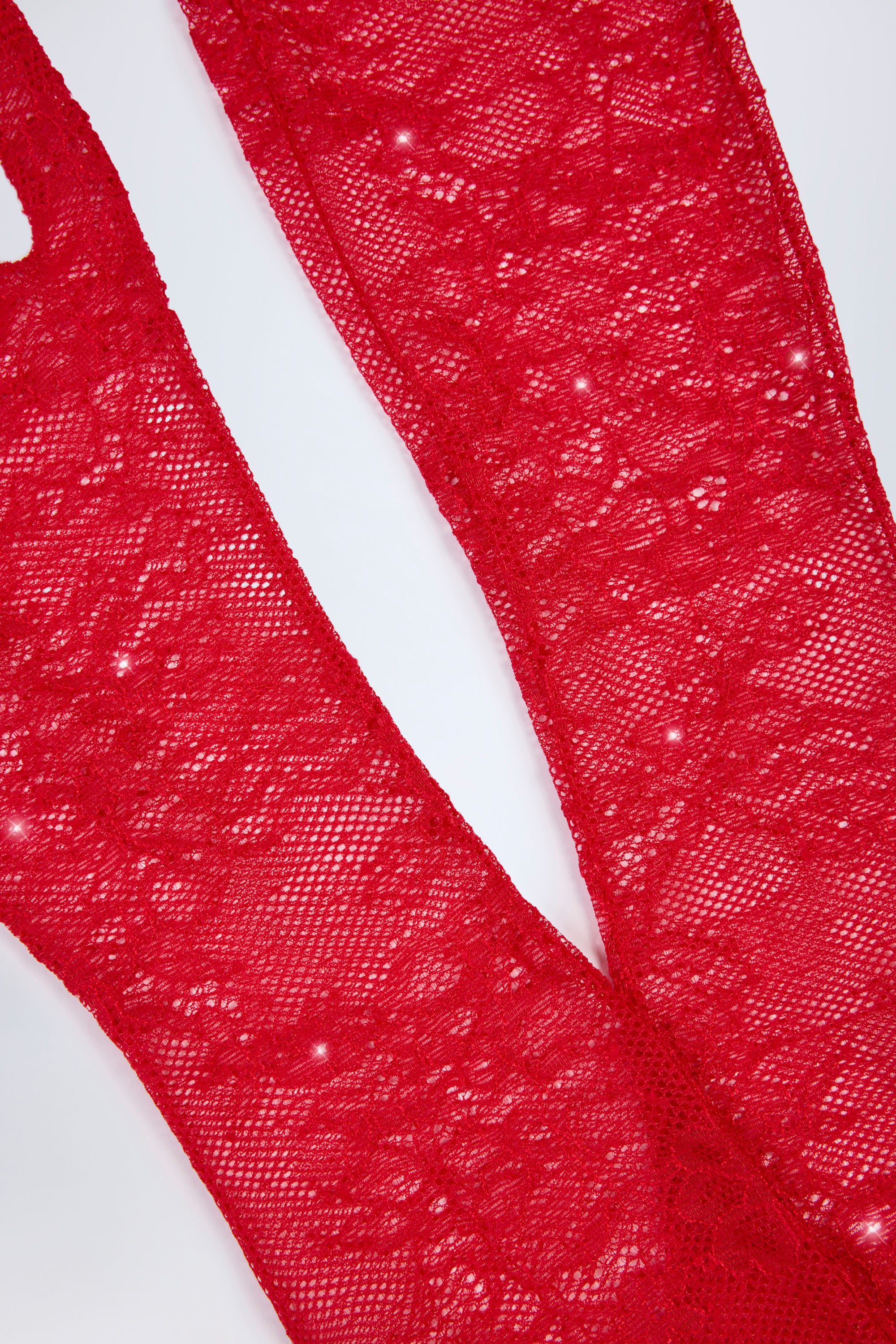 Oh Polly Poe 10816 gants dentelle rouge strass taille unique