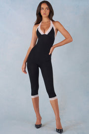 Oh Polly 16068 Combinaison Capri Dentelle Noir Modal