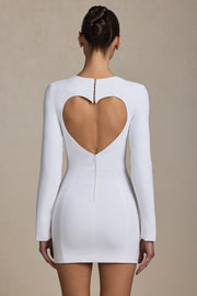 Oh Polly Adelia 12556 robe bodycon blanc cœur mini