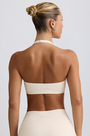 Bo+Tee brassiere sport vanille col V maintien leger
