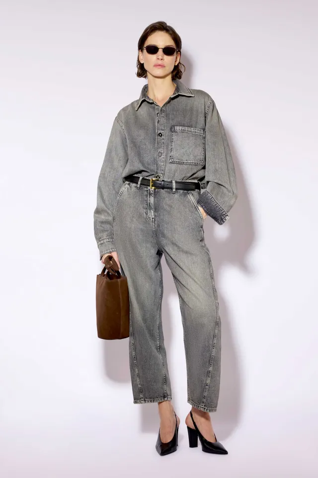 Liviana Conti Logan jean barrel gris dirty grey