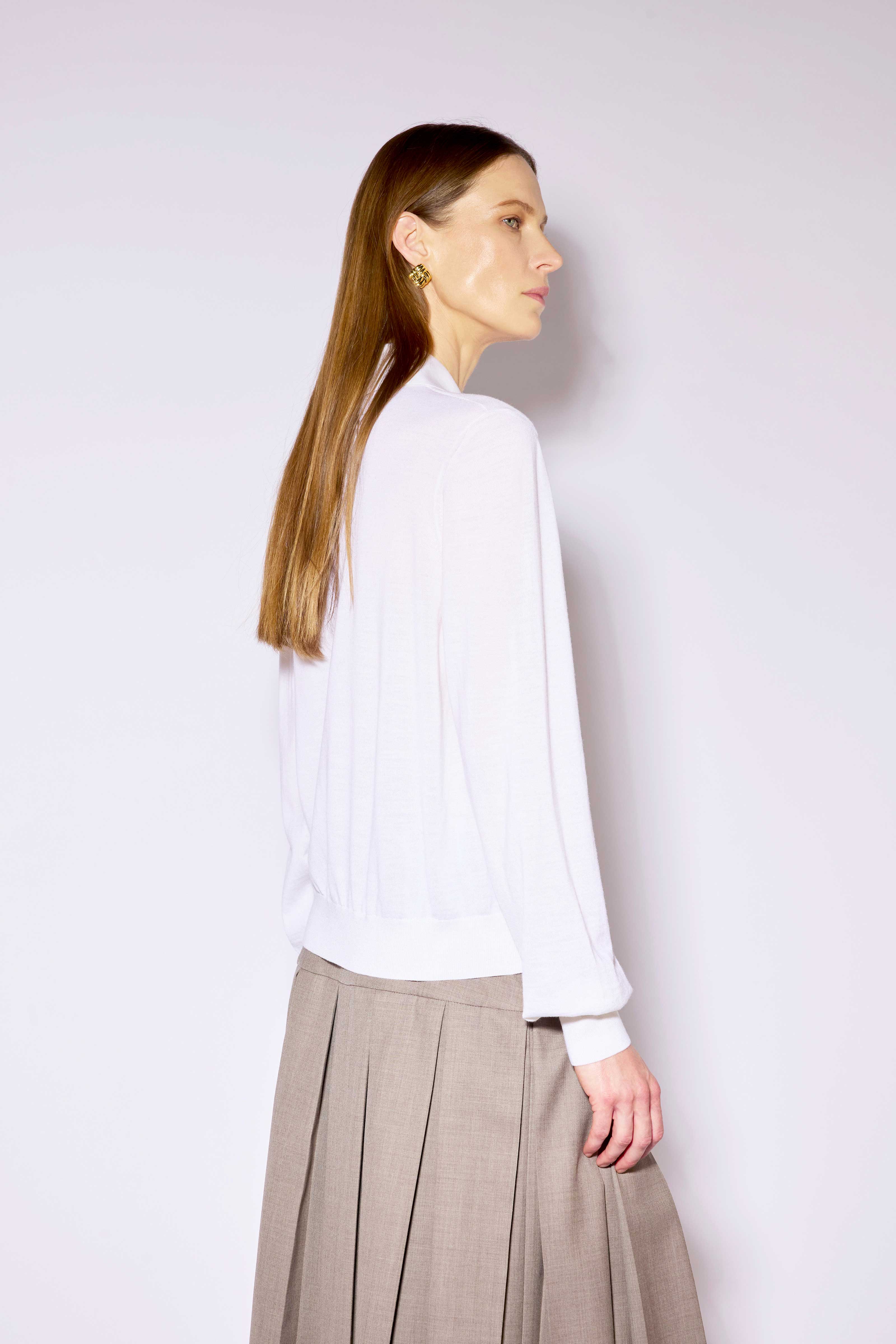Liviana Conti Lexie pull polo laine mérino pomice