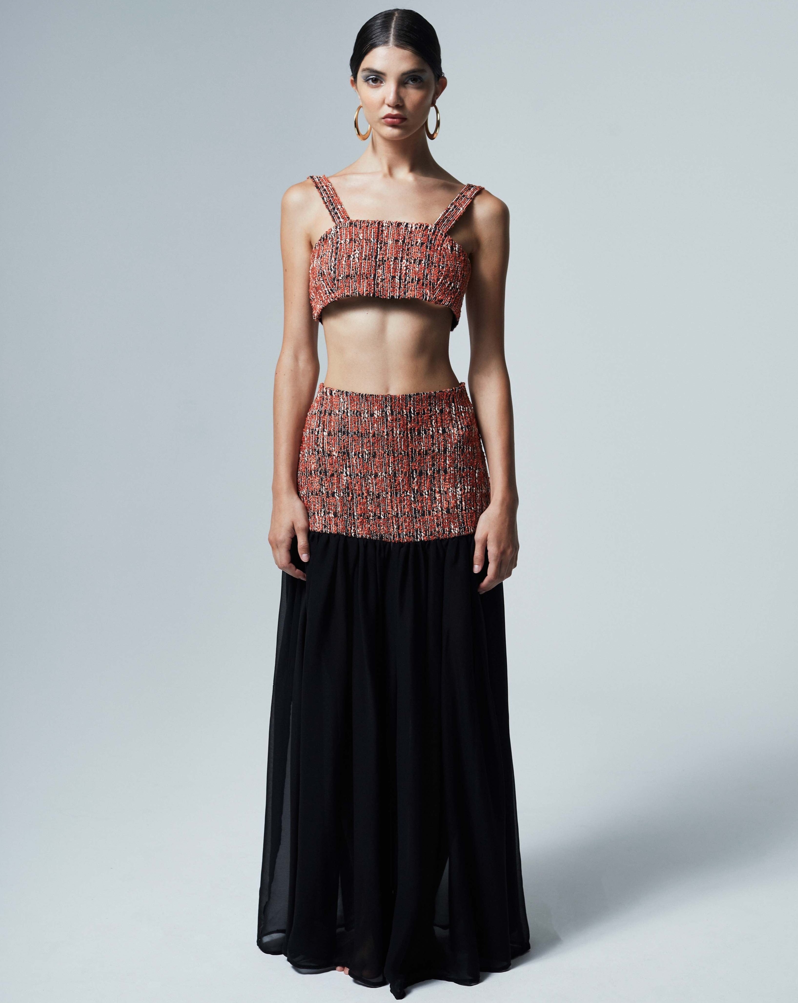 The Ethiquette Kay Crop Top Tweed Ensemble Bohème
