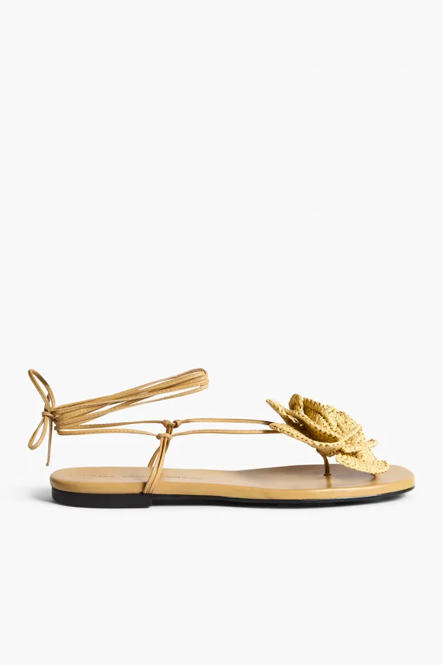 Liviana Conti Tamara sandale plate cuir naturel fleur