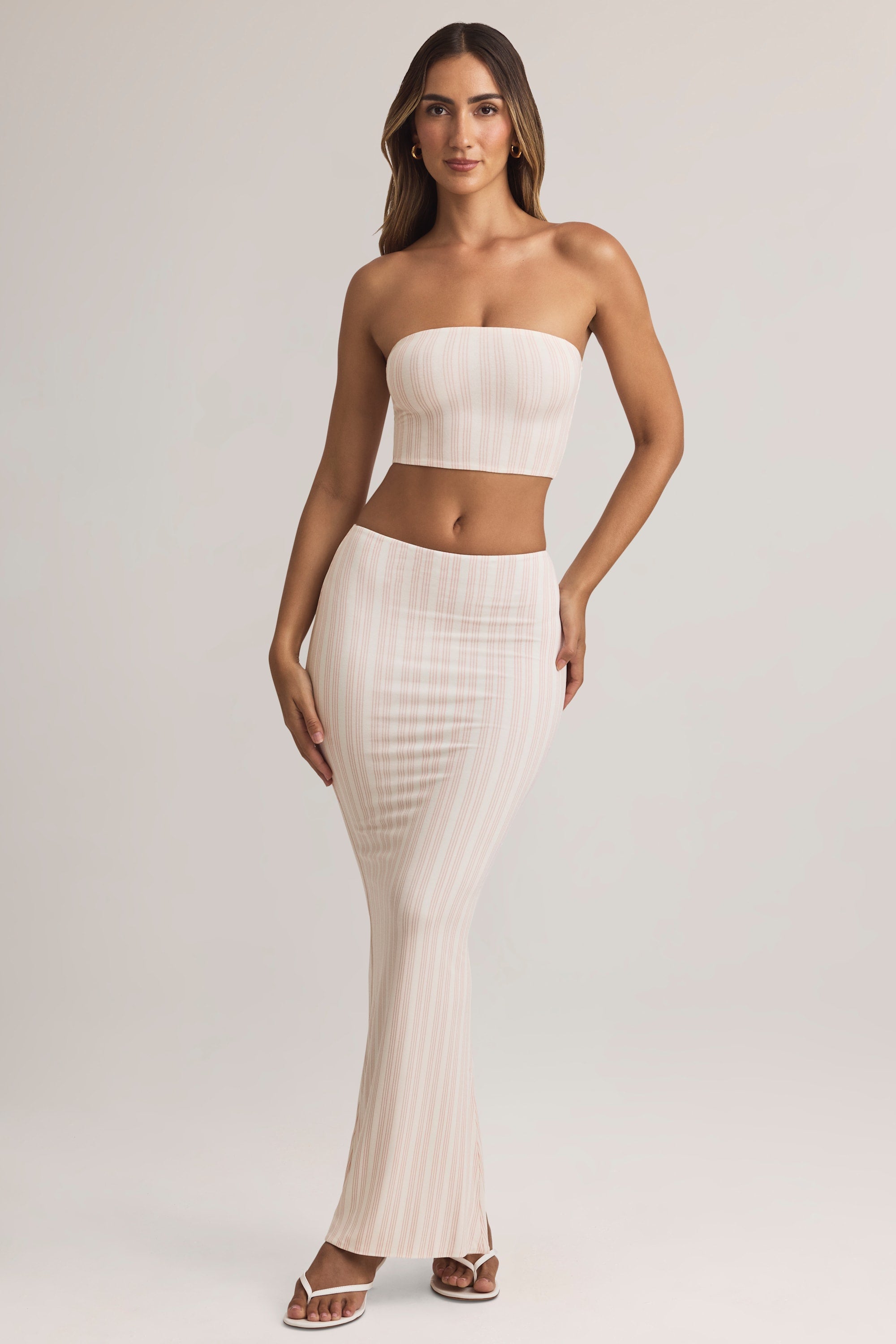 Oh Polly Blake Modal Maxi Jupe rayée taille mi-haute