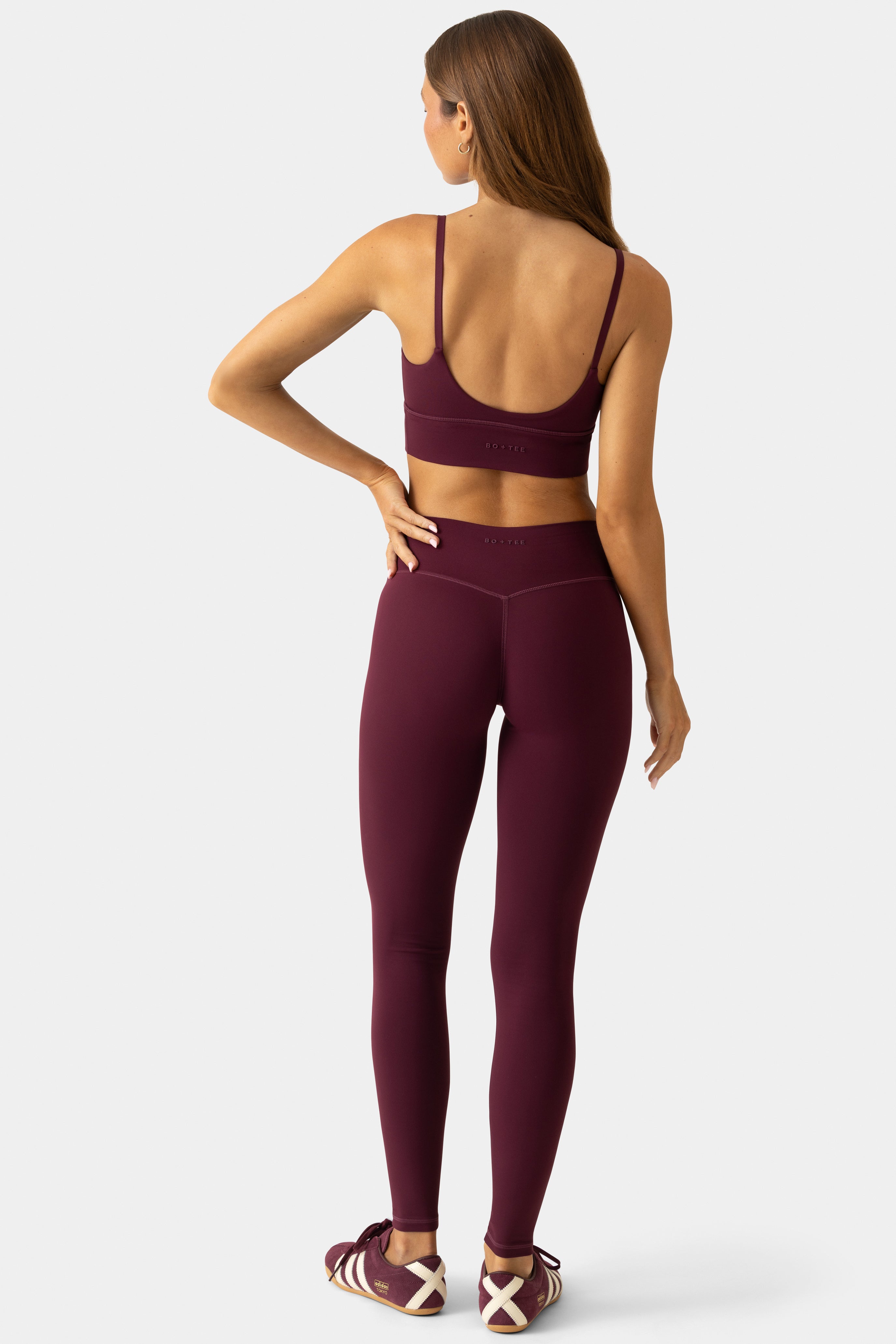 Oh Polly Bo+Tee Soft Active Legging Long Prune taille haute