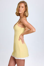 Oh Polly Bronwyn robe mini jaune pastel noeud