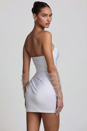 Oh Polly Tirza robe mini blanche corset satin